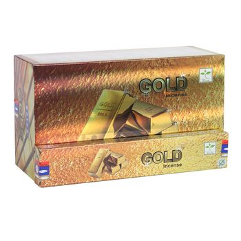 12 Packs of Gold Incense Sticks by Satya