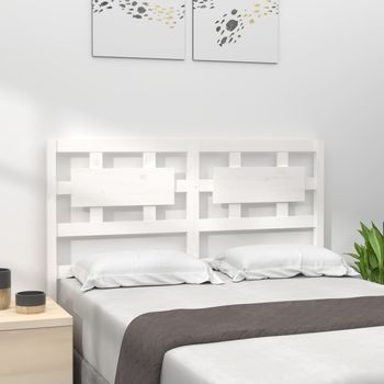 vidaXL Bed Headboard White 140.5x4x100 cm Solid Wood Pine