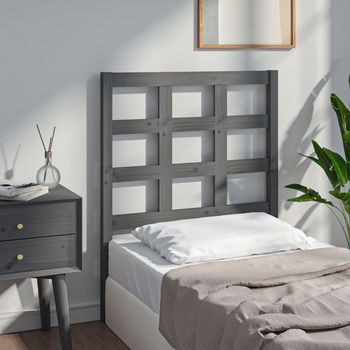 vidaXL Bed Headboard Grey 80.5x4x100 cm Solid Wood Pine