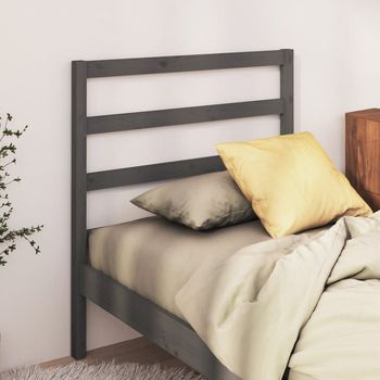 vidaXL Bed Headboard Grey 106x4x100 cm Solid Wood Pine