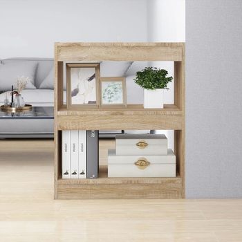 vidaXL Book Cabinet/Room Divider Sonoma Oak 60x30x72 cm