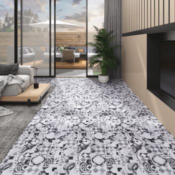 vidaXL PVC Flooring Planks 5.02 m² 2 mm Self-adhesive Grey Pattern