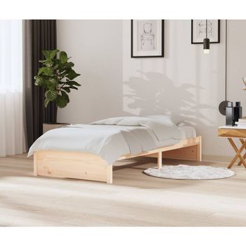 vidaXL Bed Frame Solid Wood 90x200 cm