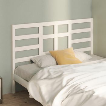 vidaXL Bed Headboard White 141x4x104 cm Solid Wood Pine
