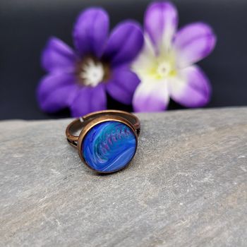 Copper Ring - Blue Hues