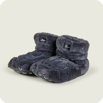 Warmies Microwavable Lavender Scented Luxury Slipper Boots - Charcoal Grey