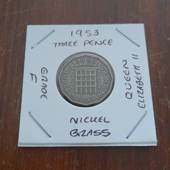1953 Queen Elizabeth II Threepence Collectable Coin 