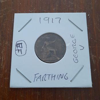 1917 George V Farthing Collectable Coin 