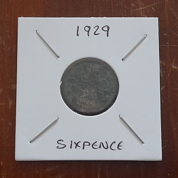 1929 0.5 Silver Sixpence Collectable Coin 