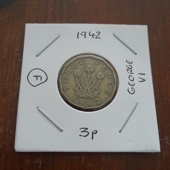 1942 Threepence George VI Collectable Coin