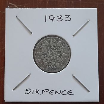 1933 0.050 silver sixpence collectable coin 