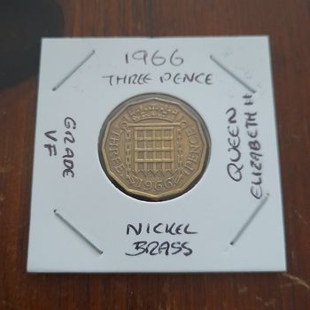 1966 Queen Elizabeth II Threepence Collectable Coin 