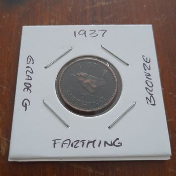 1937 George VI Farthing Collectable Coin 
