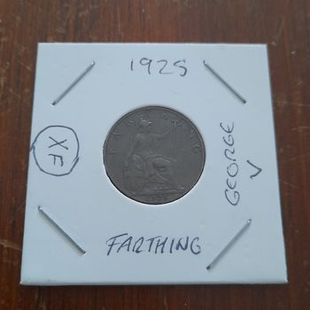 1925 George V Farthing Collectable Coin 