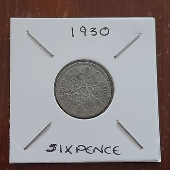 1930 0.050 silver sixpence collectable coin 