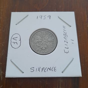 1959 Sixpence Cupro-Nickel Collectable Coin 