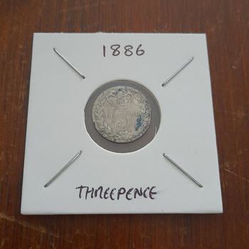 1886 Queen Victoria Silver Threepence Collectable Coin 