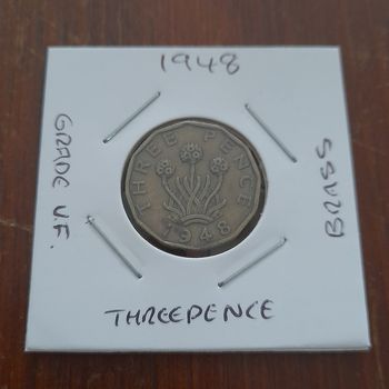 1948 Threepence George VI Collectable Coin