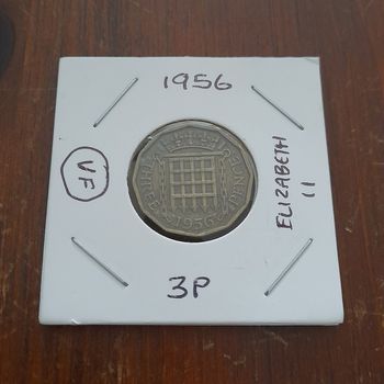 1956 Queen Elizabeth II Threepence Collectable Coin 