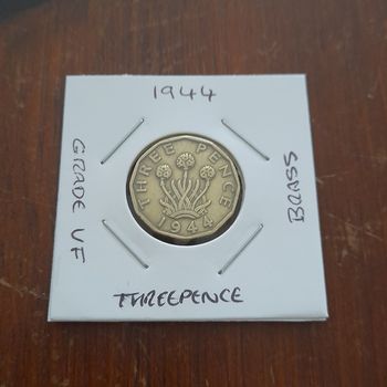 1944 Threepence George VI Collectable Coin