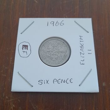1966 Sixpence Queen Elizabeth II Cupro-Nickel Collectable Coin 