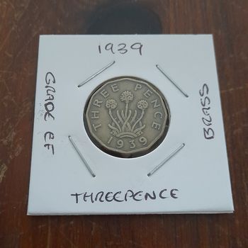 1939 Threepence George VI Collectable Coin