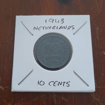 1943 Netherlands 10 Cents Collectable Coin 
