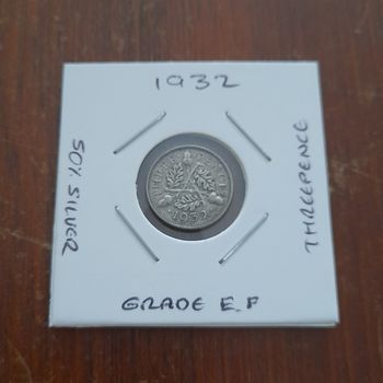 1932 King George V Silver Threepence Collectable Coin 