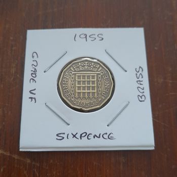1955 Queen Elizabeth II Threepence Collectable Coin 