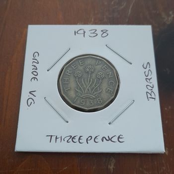 1938 Threepence George VI Collectable Coin