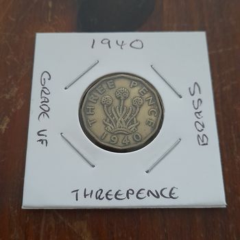 1940 Threepence George VI Collectable Coin