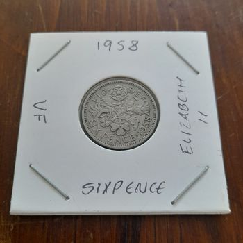 1958 Sixpence Cupro-Nickel Collectable Coin 