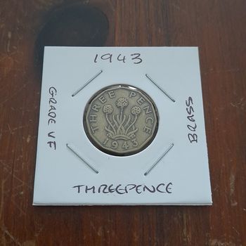 1943 Threepence George VI Collectable Coin