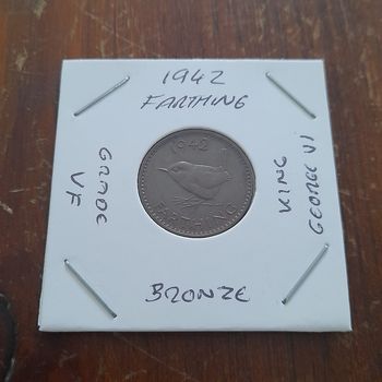 1942 George VI Farthing Collectable Coin 