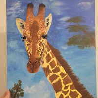 ON SALE - 'Safari Giraffe' - Original acrylic painting A3
